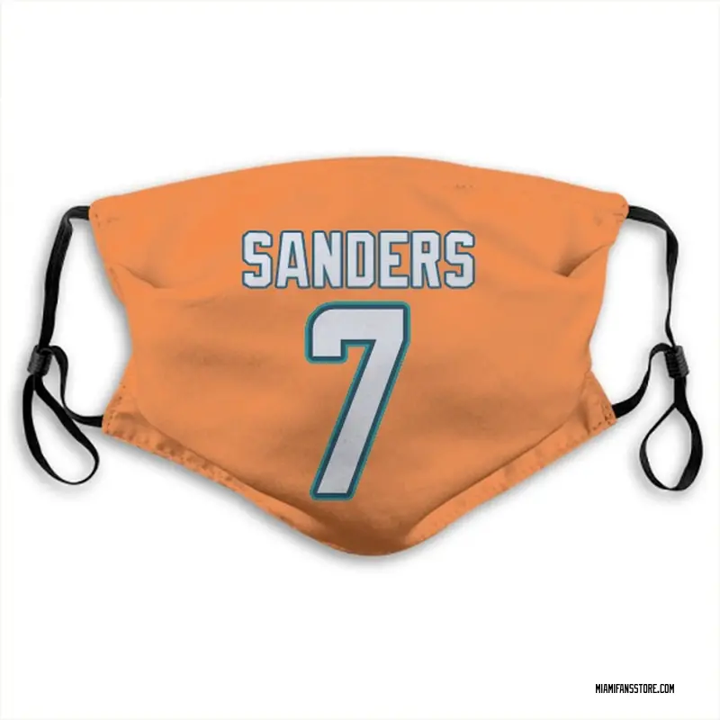 Jason Sanders Name & Number Orange Miami Dolphins Face Mask