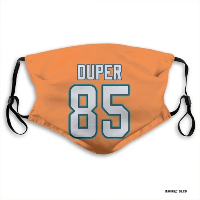 Mark Duper Name & Number Orange Miami Dolphins Face Mask
