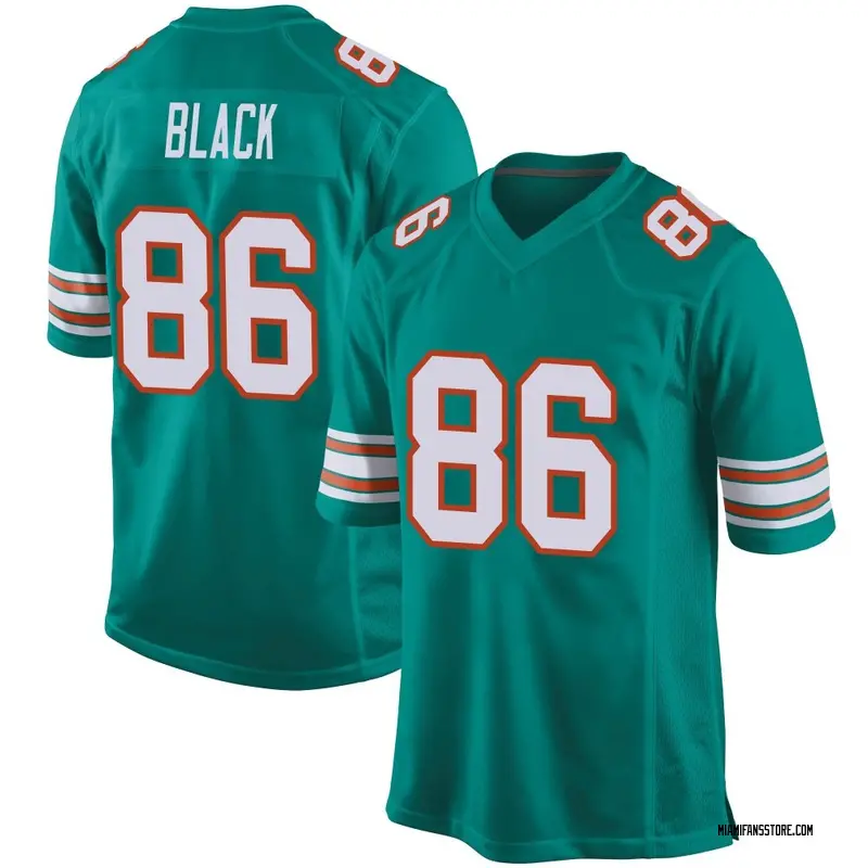 Men's Aqua Game Tarik Black Miami Alternate Jersey