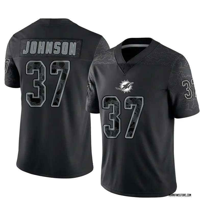 Men's Black Limited Isaiah Johnson Miami Reflective Jersey