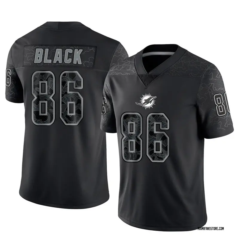 Men's Black Limited Tarik Black Miami Reflective Jersey