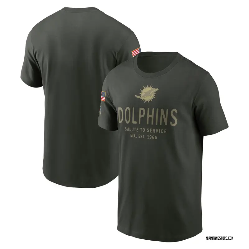Men's Green Miami Dolphins Forest 2025 Salute to Service Sideline T-Shirt