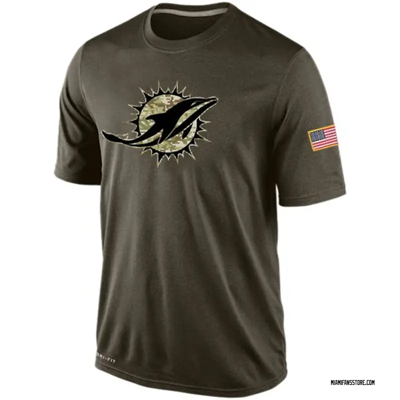 Men's Olive Miami Dolphins Salute To Service KO Performance Dri-FIT T-Shirt