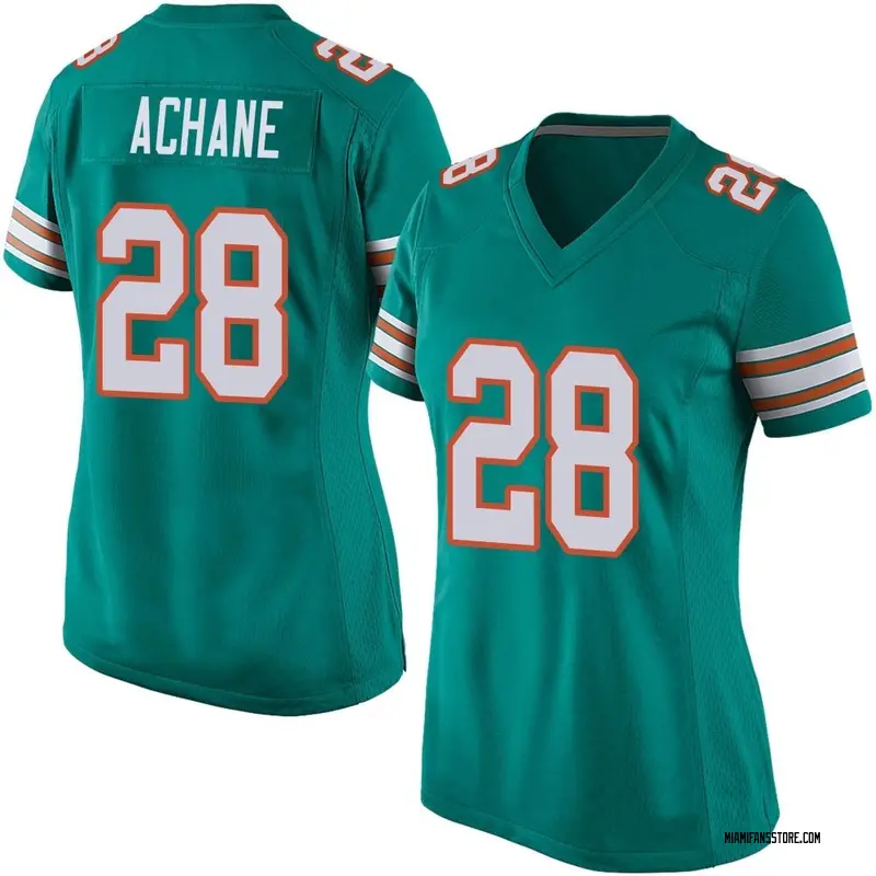 Women's Aqua Game De'Von Achane Miami Alternate Jersey