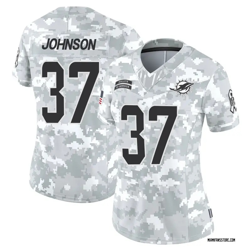 Women's Arctic Camo Limited Isaiah Johnson Miami 2024 Salute to Service Jersey