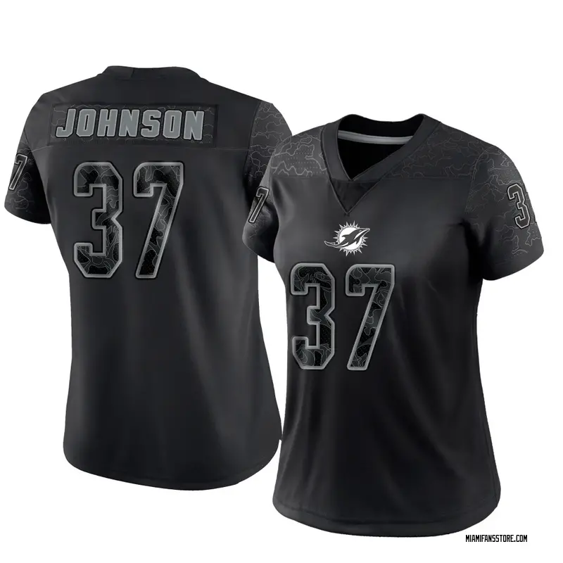 Women's Black Limited Isaiah Johnson Miami Reflective Jersey