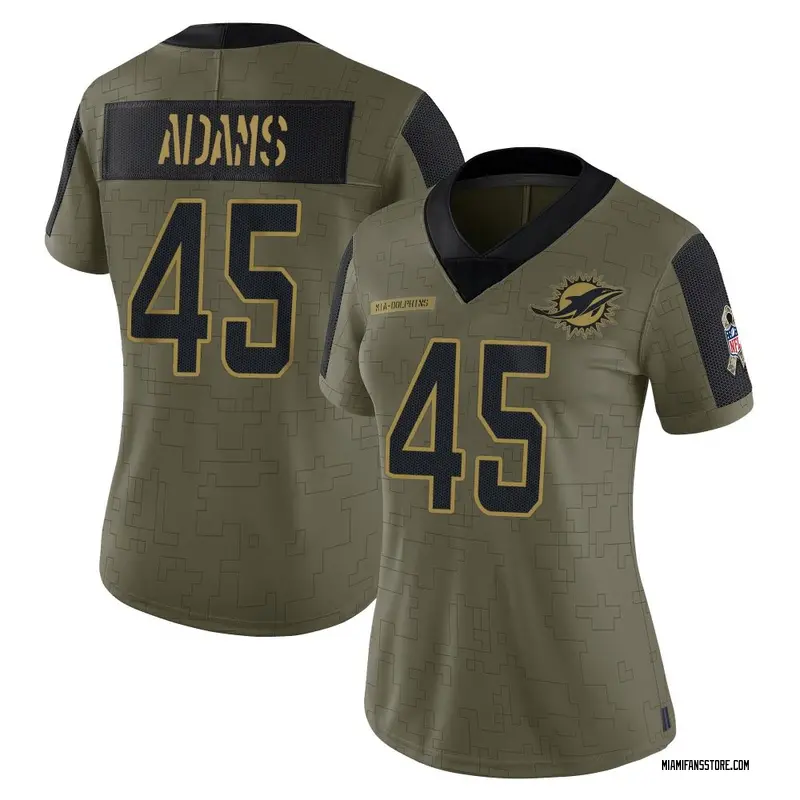 Women's Olive Limited BJ Adams Miami 2021 Salute To Service Jersey