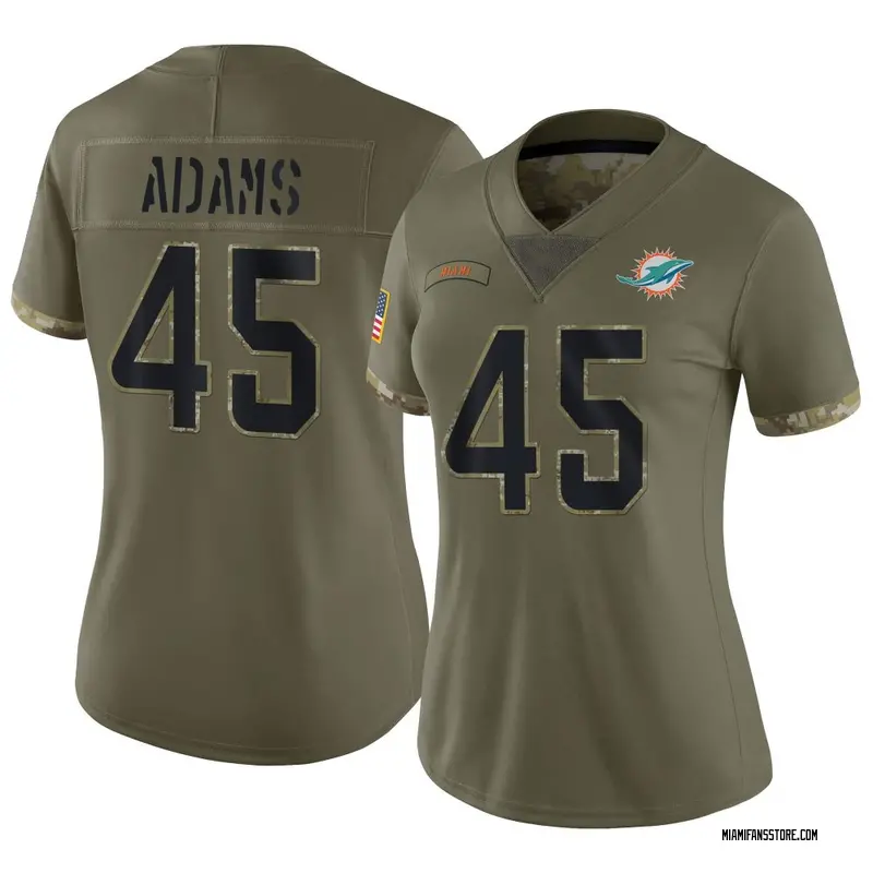 Women's Olive Limited BJ Adams Miami 2022 Salute To Service Jersey