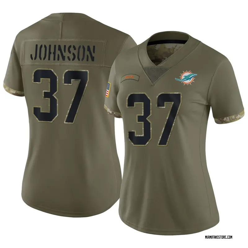 Women's Olive Limited Isaiah Johnson Miami 2022 Salute To Service Jersey