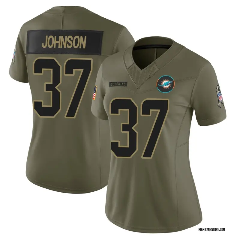 Women's Olive Limited Isaiah Johnson Miami 2025 Salute to Service Jersey