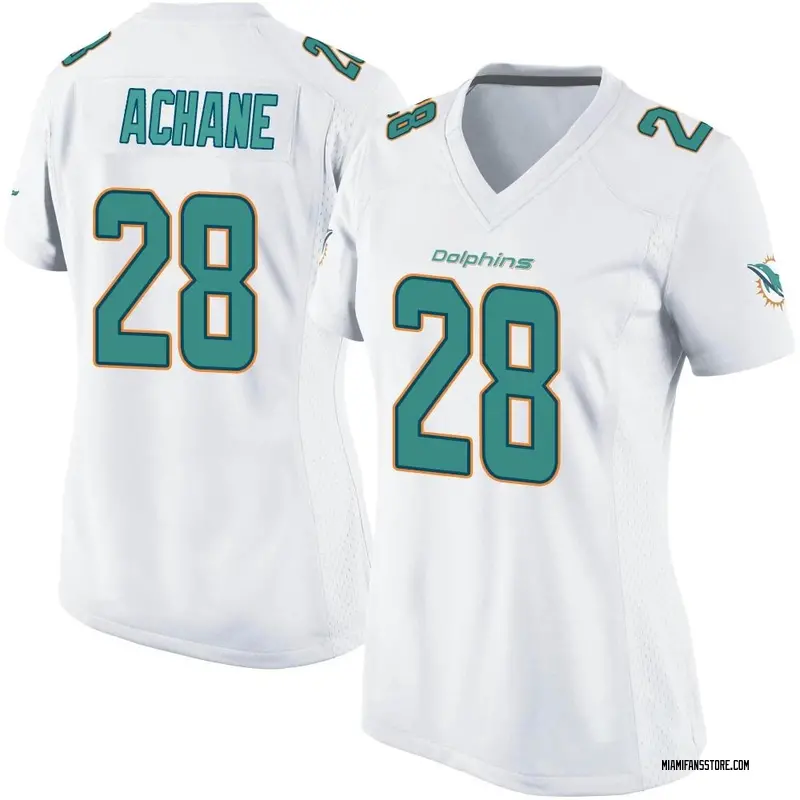 Women's White Game De'Von Achane Miami Jersey