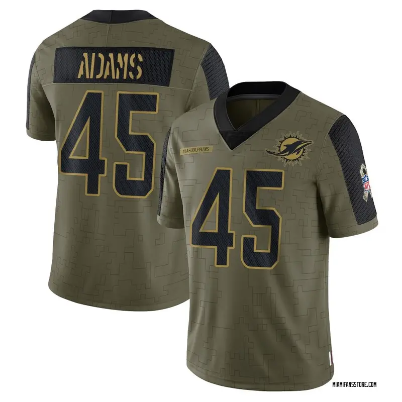 Youth Olive Limited BJ Adams Miami 2021 Salute To Service Jersey