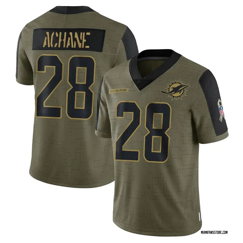 Youth Olive Limited De'Von Achane Miami 2021 Salute To Service Jersey